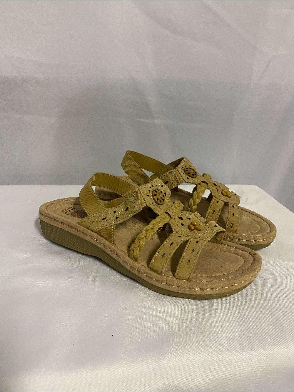 Earth Sprit Comfort Braided leather Strap Women's Sandals - Tan
